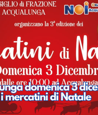 A Acqualunga domenica 3 dicembre arrivano i mercatini di Natale