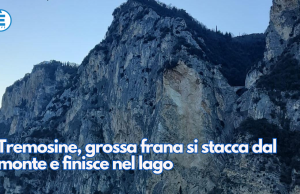 Tremosine, grossa frana si stacca dal monte e finisce nel lago