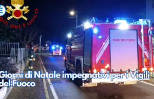 Giorni di Natale impegnativi per i Vigili del Fuoco
