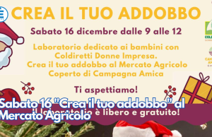 Sabato 16 “Crea il tuo addobbo” al Mercato Agricolo