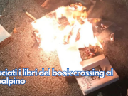 Bruciati i libri del book crossing al Prealpino