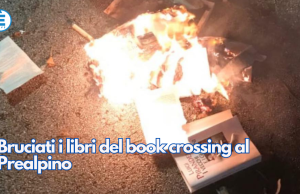 Bruciati i libri del book crossing al Prealpino