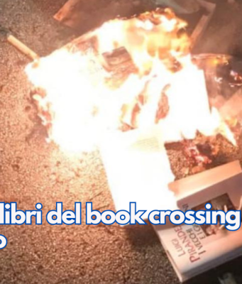 Bruciati i libri del book crossing al Prealpino