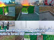 Green box in fiamme. Qualcuno ci ha gettato le braci del caminetto