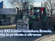 Oltre 100 trattori invadono Brescia. Scatta la protesta a oltranza