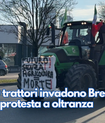 Oltre 100 trattori invadono Brescia. Scatta la protesta a oltranza