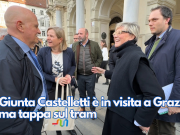 La Giunta Castelletti è in visita a Graz. Prima tappa sul tram
