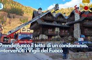 Prende fuoco il tetto di un condominio. Intervenuti i Vigili del Fuoco