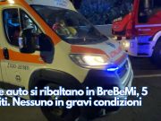 Due auto si ribaltano in BreBeMi, 5 feriti. Nessuno in gravi condizioni