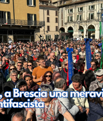 25 aprile, a Brescia una meravigliosa piazza antifascista
