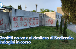 Graffiti no-vax al cimitero di Bedizzole. Indagini in corso