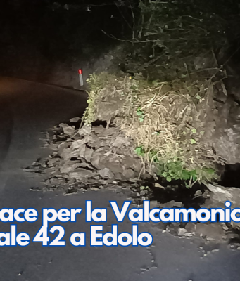 Non c’è pace per la Valcamonica: frana sulla statale 42 a Edolo