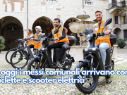 Da oggi i messi comunali arrivano con biciclette e scooter elettrici