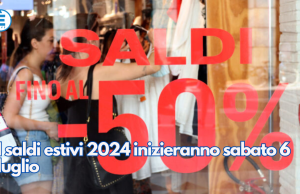 I saldi estivi 2024 inizieranno sabato 6 luglio