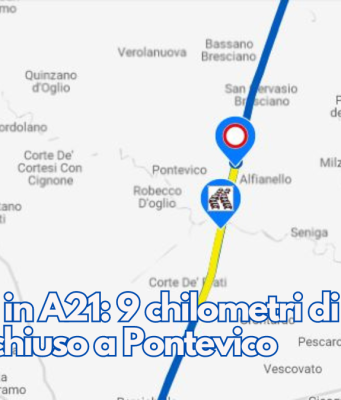 Incidente in A21: 9 chilometri di coda e svincolo chiuso a Pontevico