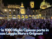 Per la 1000 Miglia Cipiesse porta in piazza Loggia Moro e Grignani