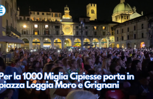 Per la 1000 Miglia Cipiesse porta in piazza Loggia Moro e Grignani