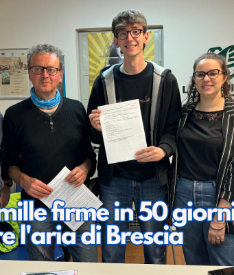 Raccolte mille firme in 50 giorni per migliorare l’aria di Brescia