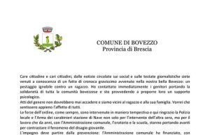 Ghidoni, “vicini alla famiglia del ragazzo, ma Bovezzo non è il Bronx”
