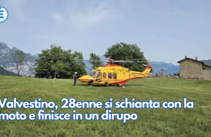 Valvestino, 28enne si schianta con la moto e finisce in un dirupo