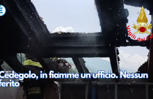 Cedegolo, in fiamme un ufficio. Nessun ferito