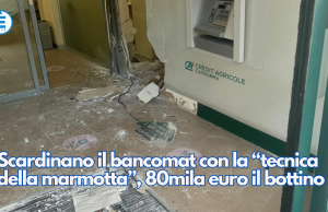 Fanno saltare il bancomat con la “tecnica della marmotta”, 80mila euro il bottino