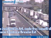 Due incidenti in A4, code fra i caselli di Brescia Centro e Brescia Est