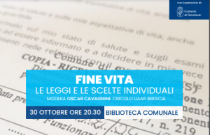 “Fine Vita, le leggi e le scelte individuali”. Mercoledì 30 ottobre a Sirmione