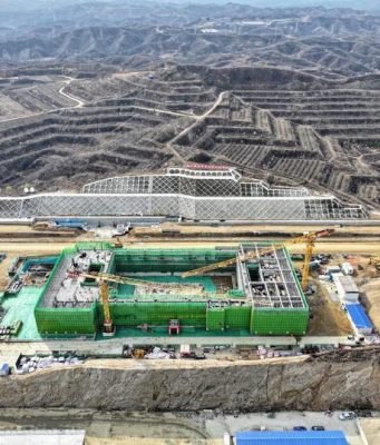 Cina: cantiere di stazione Fuping della Ferrovia ad alta velocità Xiong’an-Xinzhou