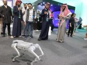 Arabia Saudita: Riyad, cane robot cinese si esibisce a FOMEX