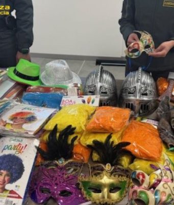 Sequestrati in provincia 350.000 prodotti di Carnevale non a norma