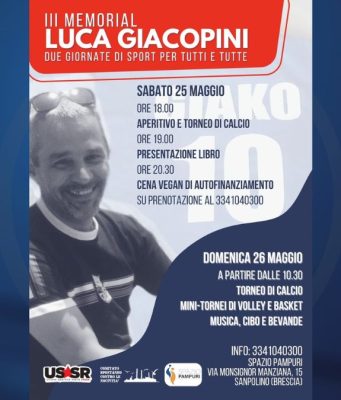 Domenica a Sanpolino il quarto Memorial Luca Giacopini