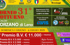 Al via il “Torneo di Porzano di Leno”. Dalle 20.00 diretta su Èlive