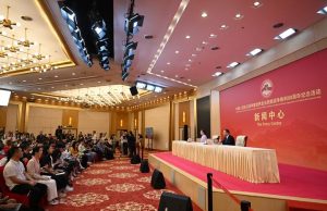 Cina: centro stampa per commemorazione per V-Day tiene conferenza stampa