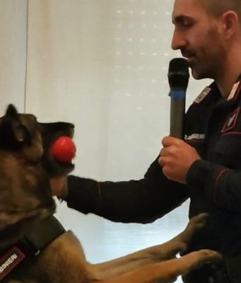 Gli studenti del Canossiano incontrano i Carabinieri Forestali e il cane Senna