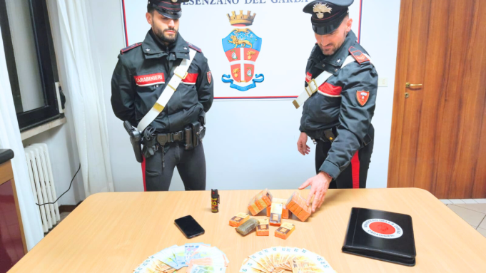carabinieri desenzano con droga recuperata