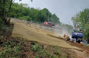 Lavori in corso sulla provinciale tra Gussago e Brione dopo la frana